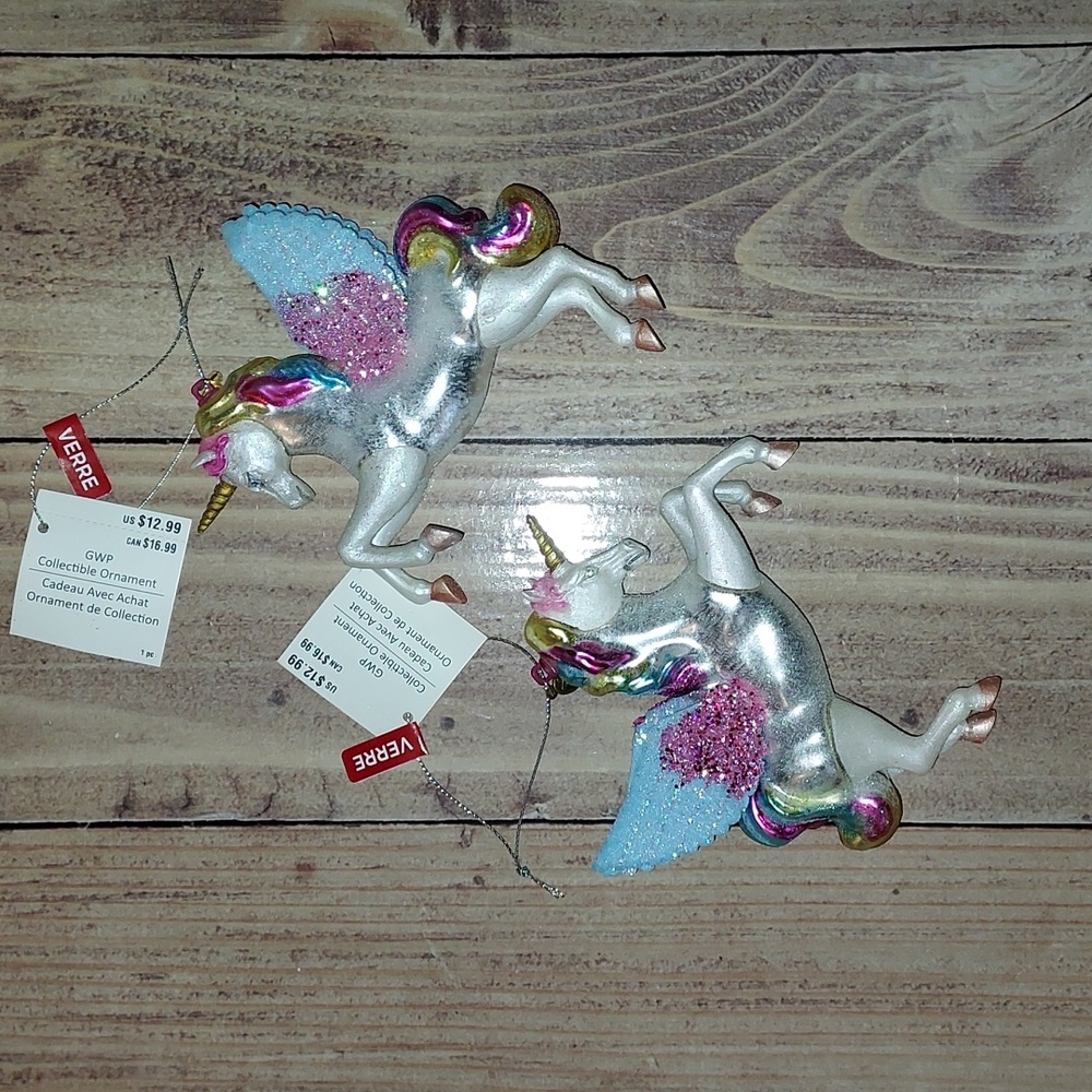 GWP Collectibles Rainbow Pegasus Glass Ornament